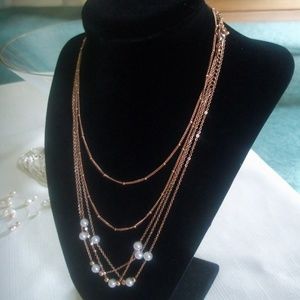 TWO Rose Gold Chain and Bead  Necklaces